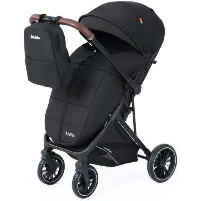 Коляска прогулянкова Kidilo 6530B black (чохол+сумка)