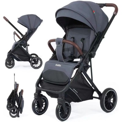 Коляска прогулянкова Kidilo 6530B dark grey (чохол+сумка)