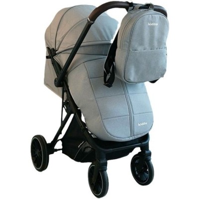 Коляска прогулянкова Kidilo 6530B grey (чохол+сумка)
