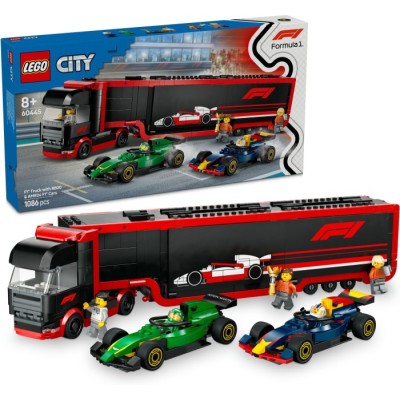 Конструктор LEGO® City Вантажівка F1 з автомобілями RB20 та AMR24 (60445)