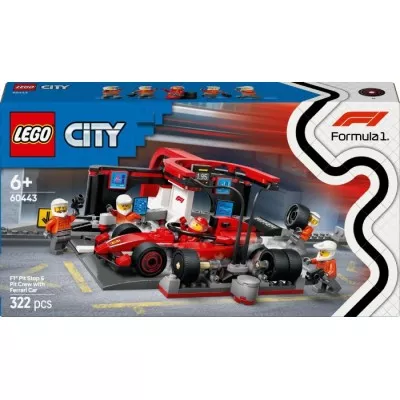 Конструктор LEGO® City Піт-стоп і піт-екіпаж F1 з болідом Ferrari (60443)