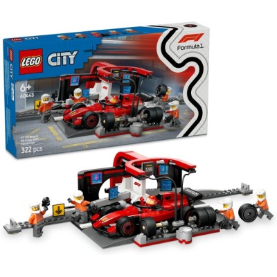 Конструктор LEGO® City Піт-стоп і піт-екіпаж F1 з болідом Ferrari (60443)