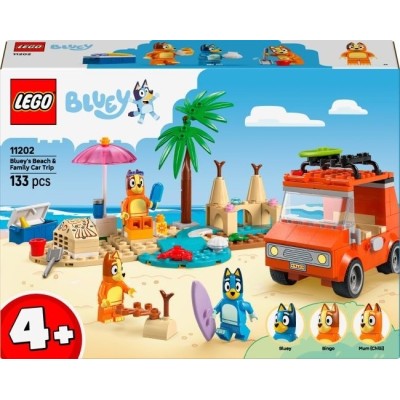 Конструктор LEGO® DUPLO Bluey Пляж і сімейна поїздка на автомобілі Блуї (11202)