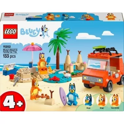 Конструктор LEGO® DUPLO Bluey Пляж і сімейна поїздка на автомобілі Блуї (11202)