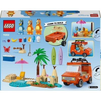 Конструктор LEGO® DUPLO Bluey Пляж і сімейна поїздка на автомобілі Блуї (11202)