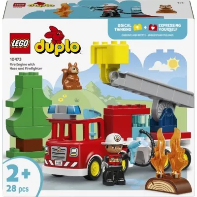 Конструктор LEGO® DUPLO Пожежна машина зі шлангом і пожежником (10473)