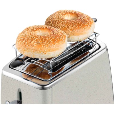 Toaster Russell Hobbs Luna Stone 2 Slice, 1550Вт, нержавеющая сталь+ пластик, подогрев, размораживание, бежевый (26970-56)