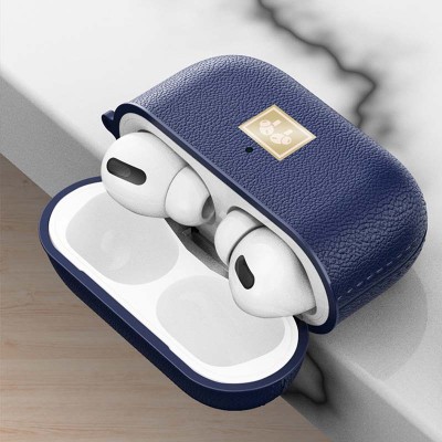 TPU футляр Leather Type для наушников AirPods Pro Синий