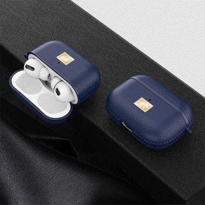 TPU футляр Leather Type для наушников AirPods Pro Синий