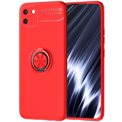 TPU чехол Deen ColorRing под магнитный держатель (opp) для Realme C11 Красный / Красный