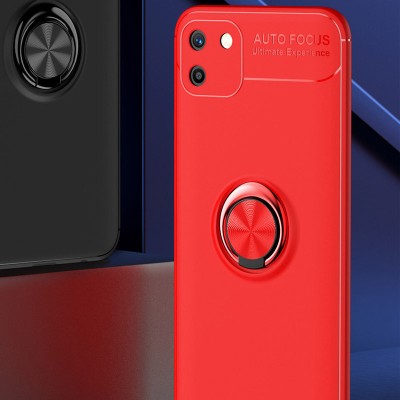 TPU чехол Deen ColorRing под магнитный держатель (opp) для Realme C11 Красный / Красный