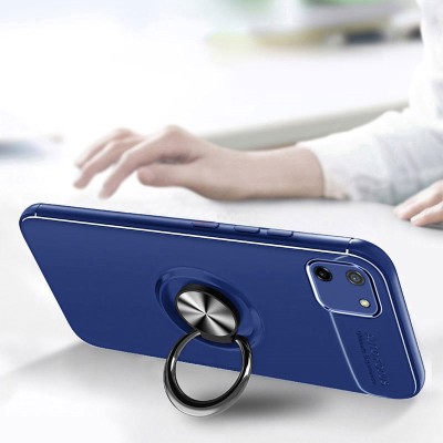 TPU чехол Deen ColorRing под магнитный держатель (opp) для Realme C11 Синий / Синий