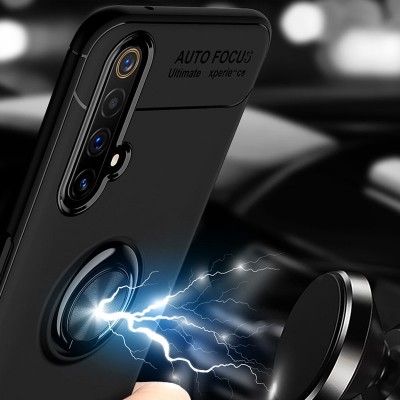 TPU чехол Deen ColorRing под магнитный держатель (opp) для Realme X3 SuperZoom / X3 / X50 Черный / Черный