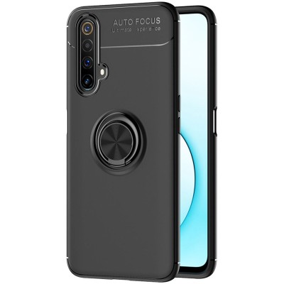 TPU чехол Deen ColorRing под магнитный держатель (opp) для Realme X3 SuperZoom / X3 / X50 Черный / Черный