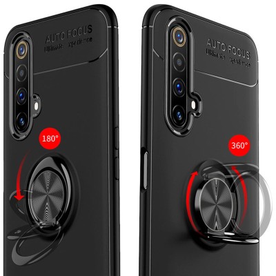 TPU чехол Deen ColorRing под магнитный держатель (opp) для Realme X3 SuperZoom / X3 / X50 Черный / Черный