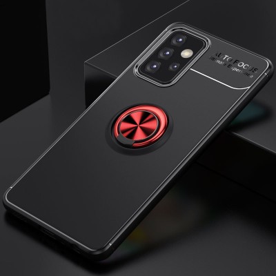 TPU чехол Deen ColorRing под магнитный держатель (opp) для Samsung Galaxy A52 4G / A52 5G / A52s Черный / Красный