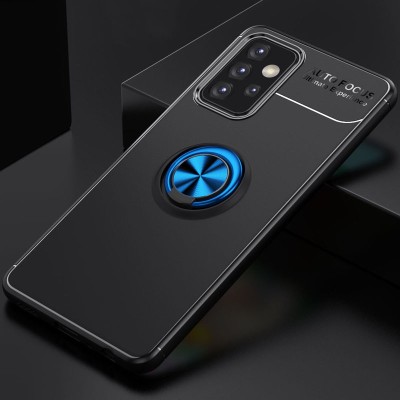 TPU чехол Deen ColorRing под магнитный держатель (opp) для Samsung Galaxy A52 4G / A52 5G / A52s Черный / Синий