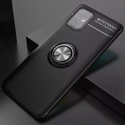 TPU чехол Deen ColorRing под магнитный держатель (opp) для Samsung Galaxy A52 4G / A52 5G / A52s Черный / Черный