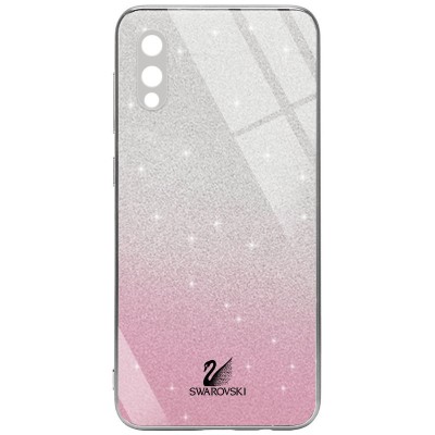 TPU+Glass чехол Swarovski Full Camera для Samsung Galaxy A02 Розовый - 0