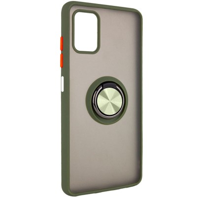 TPU+PC чехол Deen ColorEdgingRing for Magnet для ZTE Blade V20 Smart Оливковый - 0