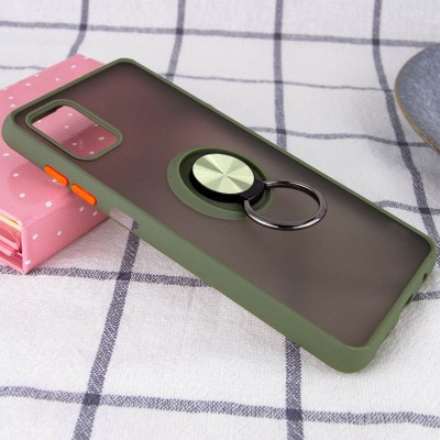 TPU+PC чехол Deen ColorEdgingRing for Magnet для ZTE Blade V20 Smart Оливковый - 1