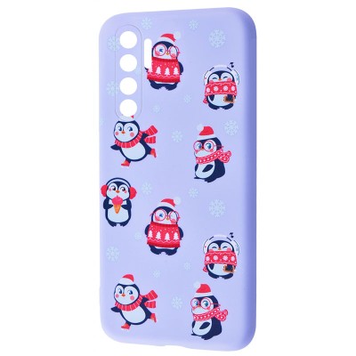 TPU чехол WAVE Fancy для Xiaomi Mi Note 10 Lite Penguins / Light purple
