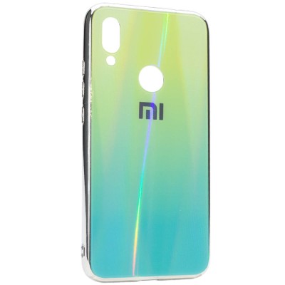 TPU+Glass чехол Gradient Aurora с лого для Xiaomi Redmi 7 Зеленый