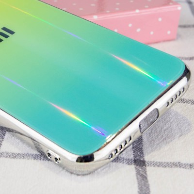 TPU+Glass чехол Gradient Aurora с лого для Xiaomi Redmi 7 Зеленый