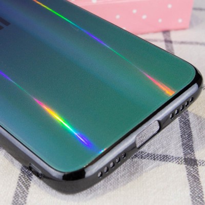 TPU+Glass чехол Gradient Aurora с лого для Xiaomi Redmi 7 Черный