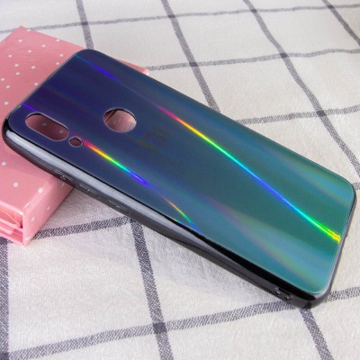 TPU+Glass чехол Gradient Aurora с лого для Xiaomi Redmi 7 Черный