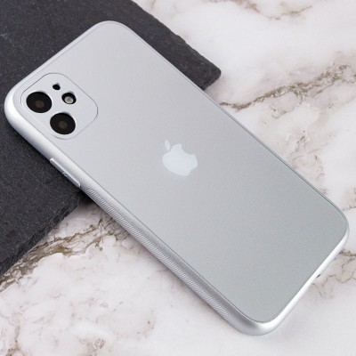 TPU+Glass чехол Matte Candy Full camera для Apple iPhone 12 (6.1") Белый