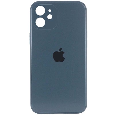 TPU+Glass чехол Matte Candy Full camera для Apple iPhone 12 (6.1") Синий