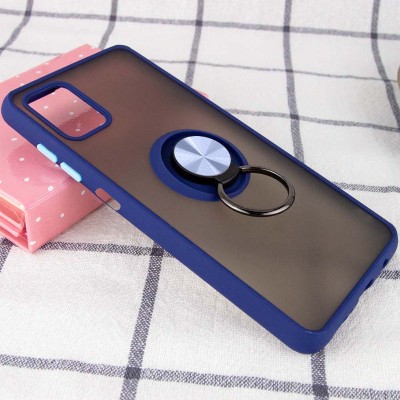 TPU+PC чехол Deen ColorEdgingRing for Magnet для ZTE Blade V30 Vita Синий