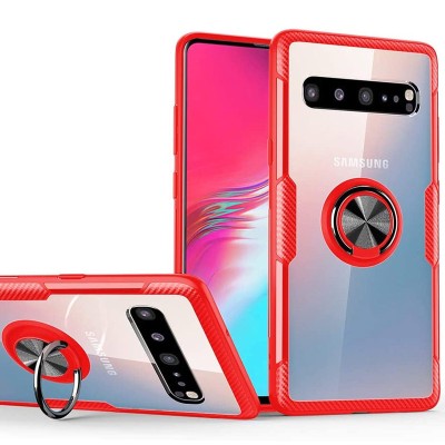 TPU+PC чехол Deen CrystalRing for Magnet (opp) для Samsung Galaxy S10 Бесцветный / Красный