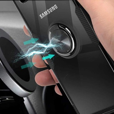 TPU+PC чехол Deen CrystalRing for Magnet (opp) для Samsung Galaxy S10 Бесцветный / Черный