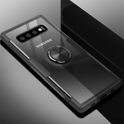 TPU+PC чехол Deen CrystalRing for Magnet (opp) для Samsung Galaxy S10 Бесцветный / Черный