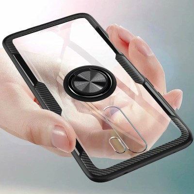 TPU+PC чехол Deen CrystalRing for Magnet (opp) для Xiaomi Redmi 9 Бесцветный / Черный