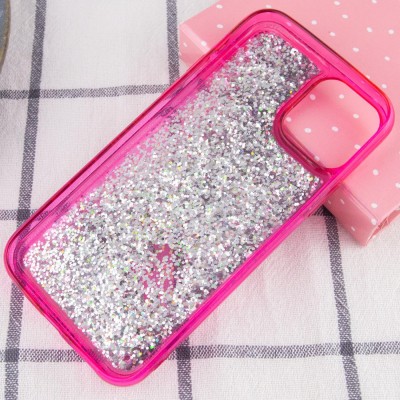 TPU+PC чехол Sparkle (glitter) для Apple iPhone 12 Pro / 12 (6.1") Малиновый