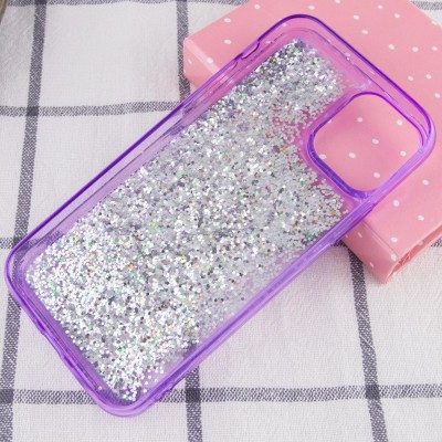 TPU+PC чехол Sparkle (glitter) для Apple iPhone 12 Pro / 12 (6.1") Фиолетовый