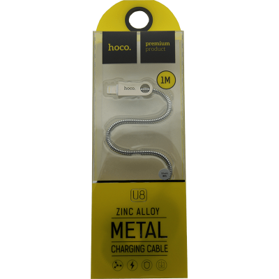 USB кабель HOCO Iphone Lightning U8 Metal 1m Silver USB кабель HOCO Iphone Lightning U8 Metal 1m Silver