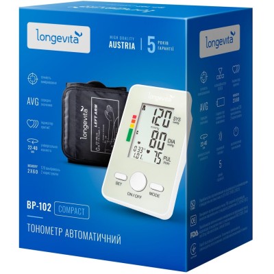 Авт.вимір.артер.тиску LONGEVITA BP-102 Авт. вимір. артер. тиску Авт.вимір.артер.тиску LONGEVITA BP-102 Авт. вимір. артер. тиску