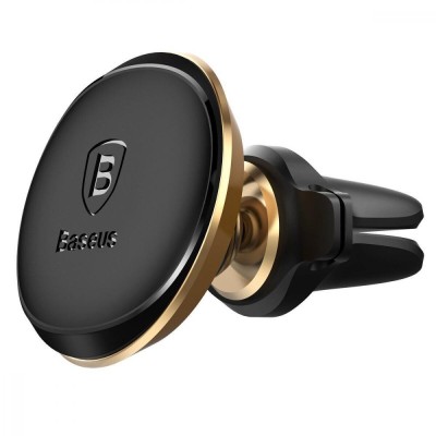 Автомобільний тримач Baseus Magnetic Air Vent Car Mount With Cable Clip Gold SUGX-A0V