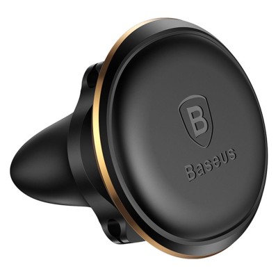 Автомобільний тримач Baseus Magnetic Air Vent Car Mount With Cable Clip Gold SUGX-A0V