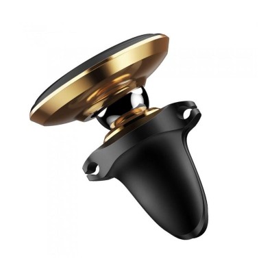 Автомобільний тримач Baseus Magnetic Air Vent Car Mount With Cable Clip Gold SUGX-A0V
