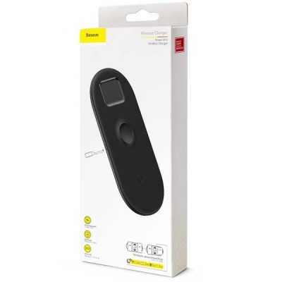 Бездротовий зарядний пристрій Baseus Smart 3-in-1 Wireless Charger For Phone+Watch+Pod (18W) (WX3IN1-C01) Black