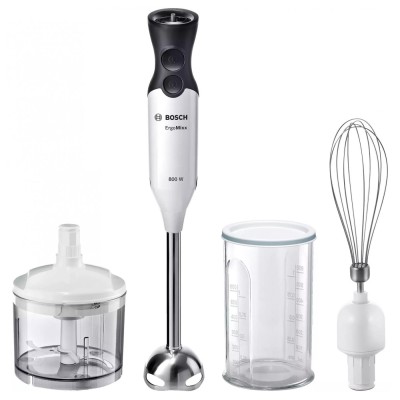 Блендер Bosch погружной, 800Вт, изм-тель, венчик, белый (MS6CA4150)