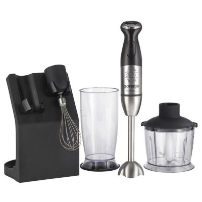 Блендер Gorenje погружной 800Вт, 5в1, чаша-500мл, измельчитель, черный (HBC807QB)